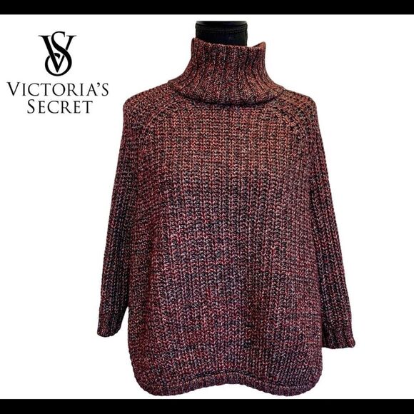 Victoria’s Secret maroon burgundy gray high neck turtleneck sweater size small - Picture 12 of 12